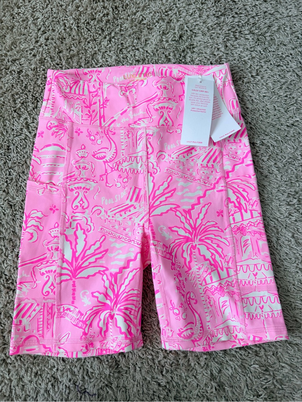 Lilly Pulitzer Weekender High Rise Bike Conch Shell Pink Pennys Playground Sz XS